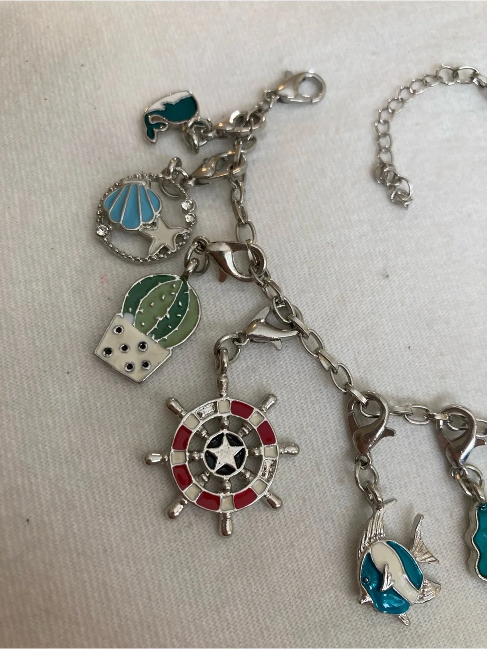 Ocean Sea Beach Charms Bracelet Mermaid Dolphins Nautical